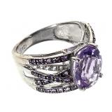 Sterling Amethyst Ring 4.4g TW Sz 7
