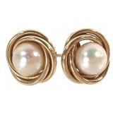 14K 5mm Pearl Earrings 2.2g TW
