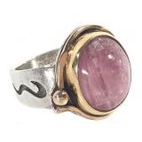 Marilyn Greenwood Sterling 18K Ring Rose Quartz