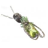 Sterling Figaro Chain w Tourmaline? Pendant