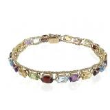 10K SP Stone Bracelet 11.3g TW 8" L