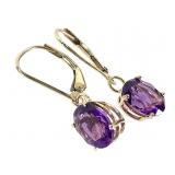 14K Amethyst Earrings 2.1g TW
