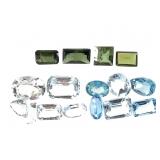 6 Aquamarine 5 CT 6 WH Topaz 5 CT & 4 GR Tur 1.75C
