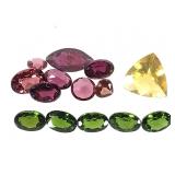 Fire Opal Trill1.25 CT Cr- Diopside 2+ CT Tur 4.75