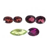 4 Garnet 4.5 CTTW  Peridot 1.5 CT Rubellite 1.95C