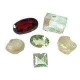 5 Loose Faceted Garnet Tourmaline Gr Berl Sapphire