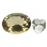Lemon Quartz 15.85 CT & Prasiolite HT Cut 2.8 CT