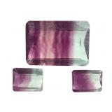 3 Multi Col Fluorite Baguette Cu 1.9, 2.2 & 16.2 C