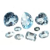 9 BL Topaz -  5 Ct Heart Cut & 4.5 Ct Teardrop +