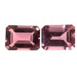2 EC Pink Tourmaline 1.45 & 1.55 CT 8 x 5.5 mm
