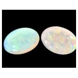 2 White Oval Opals