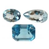Aquamarine Pear VVS 1.9 CT & Ov & EC BL Topaz