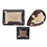 3 Smoky Topaz 2 Baguette Cut & Pear 27.3 CTTW