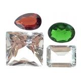 W Topaz 4.9 CT Aqua 1.25 CT Tsavorite 1 CT Garnet