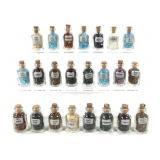 23 Mini Glass Bottles w Assorted Gemstone Chips