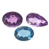 Amethyst OV & Pear 16.2 CTTW & BL Topaz OV 5.2 CT