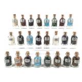 24 Mini Glass Bottles w Assorted Gemstone Chips