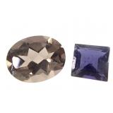 Tanzanite SQ  .85 CT & Smoky Quartz OV 2.5 CT