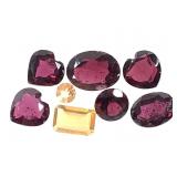 2 MX Fire Opals .55 CTTW & 6 Burgundy Spinel 6.15