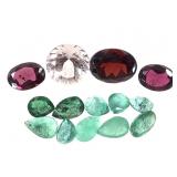 Morganite1.95 CT 10 Emerald 3 CT Ov Garnet 4.24 CT