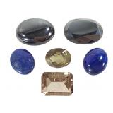 Faceted Andalusite Lapis &  Hematite Cabochons+