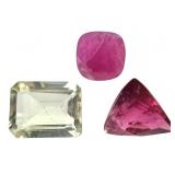 Burmese Ruby 2.2 CT TR Garnet 1.5 Chrysoberyl 2 CT