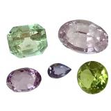 5 Faceted Loose Gemstones Tourmaline Perdot+ 2.27g