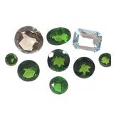 EC Aquamarine RD Smoky Quartz & 7 Tsavorite