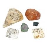 3 Faceted Dentritic Qrtz Amber WMT & Bl Tourmaline