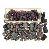 Raw Garnets Tibetites Peacock Ore & Polished Jet