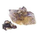 Zoned YL & Violet TL Fluorite & Flur w xls 5.8 oz