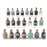 22 Mini Glass Bottles w Assorted Gemstone Chips