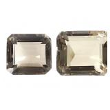 2 Sq Cut Smoky Topaz EC Grade 15 CT & 25.5 CT