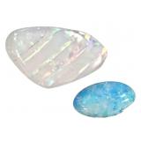 White Brazil Opal 1.01 CT & OV Black Opal ,11 CT