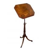 Antique Mahogany Book Stand w Tilt Top