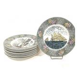 N. Currier by Adams Transferware Decorative Plates