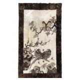 Lg Fur Rug w/ Bird Design