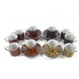 Takashi Silk Road Hand Decorated Teacups & Saucers