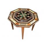 Multi Wood Inlaid Arabic Table & Tray