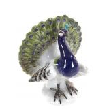 Meissen Porcelain Hand Painted Peacock Figure