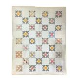 Early Crossed-T Quilt w Feedsack Backing 84" x 70"