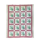 Early Handmade Floral Applique Quilt 84" x 72"