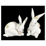 Lladro Bunnies w/ Flowers Figurines