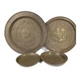 Lg Brass Hammered Serving Trays