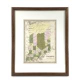 1824 Engraving Indiana Map A. Finley Pub