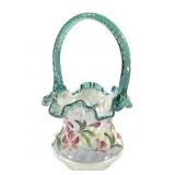 Fenton 90th Anniversary Iridescent Glass Basket