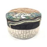 1984 Bill Herb Raku Pottery Lidded Container