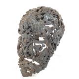 Brutalist Style Metal Mask Sculpture