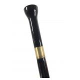 Lacquered Wood Cane w/ Metal Accents