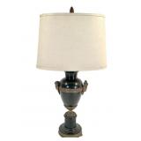 Dark Green Table Lamp w/ Gold Accents & Goats Head